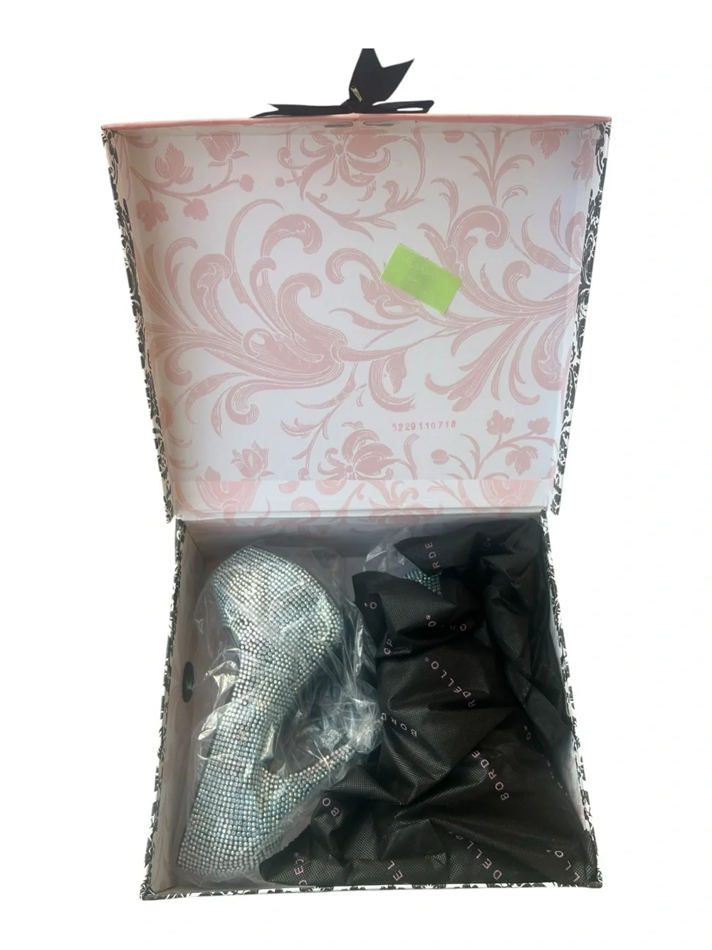 Bordello Teeze-06R Iridescent Rhinestone Platform High Heels Size 6 NIB